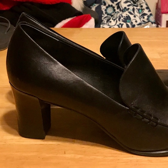 Franco Sarto Shoes - FRANCO SARTO NOLAN BLACK LEATHER LOAFERS